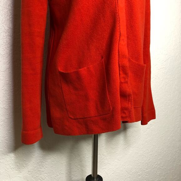 Cabi Passage red mixed ribbed knit snap front v neck cardigan size Medium #3888 - Picture 3 of 14